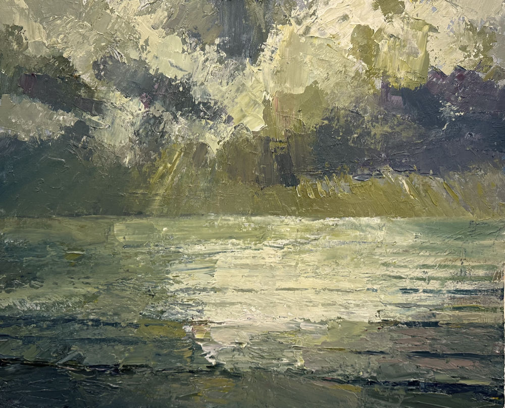 Sun traversing through cloud